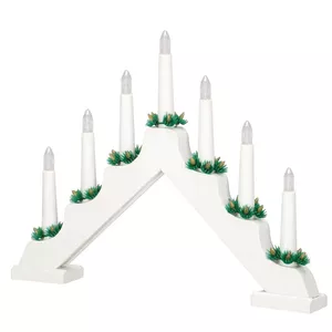 4-šķautņu LED adventes svečturis CL0859, darbināms ar baterijām, vainags CL0859