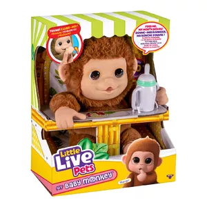 Интерактивная плюшевая обезьянка little live pets 26613 — на батарейках, реагирует на звук, детская игрушка