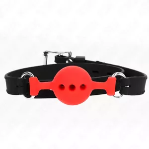 Кляп KINK FULL SILICONE GAG 55x2 см, шар 4 см, регулируемый ремень 35–51 см, бренд KINK COLLAR & GAG