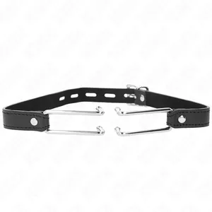 Металлический крючковый кляп KINK COLLAR & GAG D-240825 с регулируемым ремешком 39–58 см