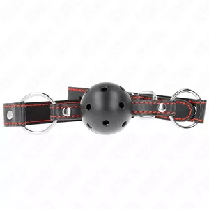 Кляп-шар KINK COLLAR & GAG Hollow Hard Black Model 2 — 65 x 2,5 см