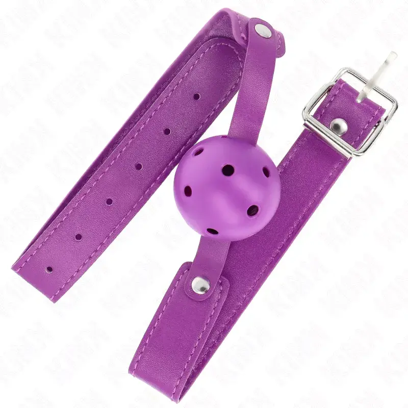 Шариковый кляп KINK COLLAR & GAG фиолетовый 4,5 см Photo 2