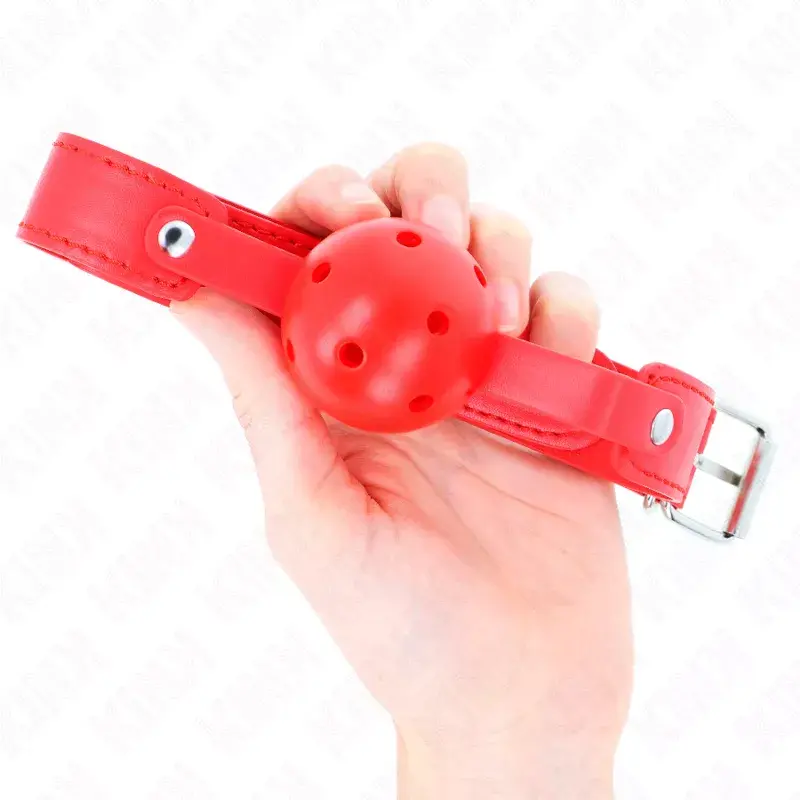 Кляп KINK COLLAR & GAG красный 4,5 см, ремешок 65x2,5 см Photo 3