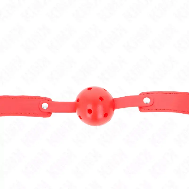 Кляп KINK COLLAR & GAG красный 4,5 см, ремешок 65x2,5 см Photo 4