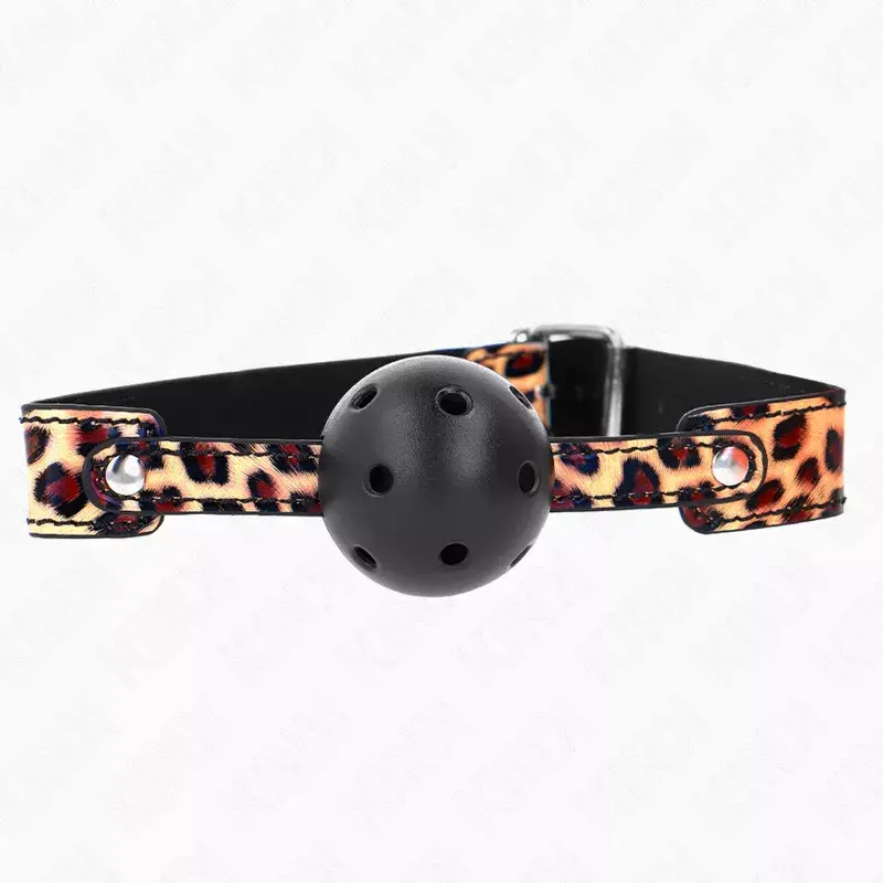 Кляп KINK COLLAR & GAG Leopard дышащий шар 4,5 см Photo 2