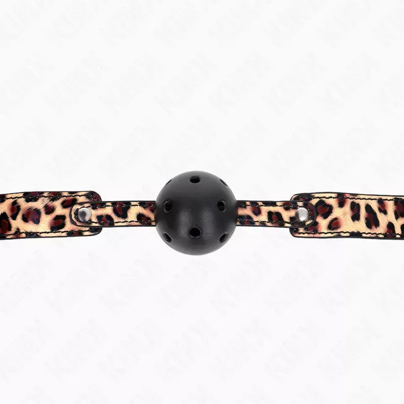 Кляп KINK COLLAR & GAG Leopard дышащий шар 4,5 см Photo 5