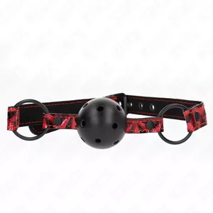 Модель 2: Кляп-шар KINK COLLAR & GAG с ромбовидным рисунком 4,5 см, регулируемый ремешок 42–60 см