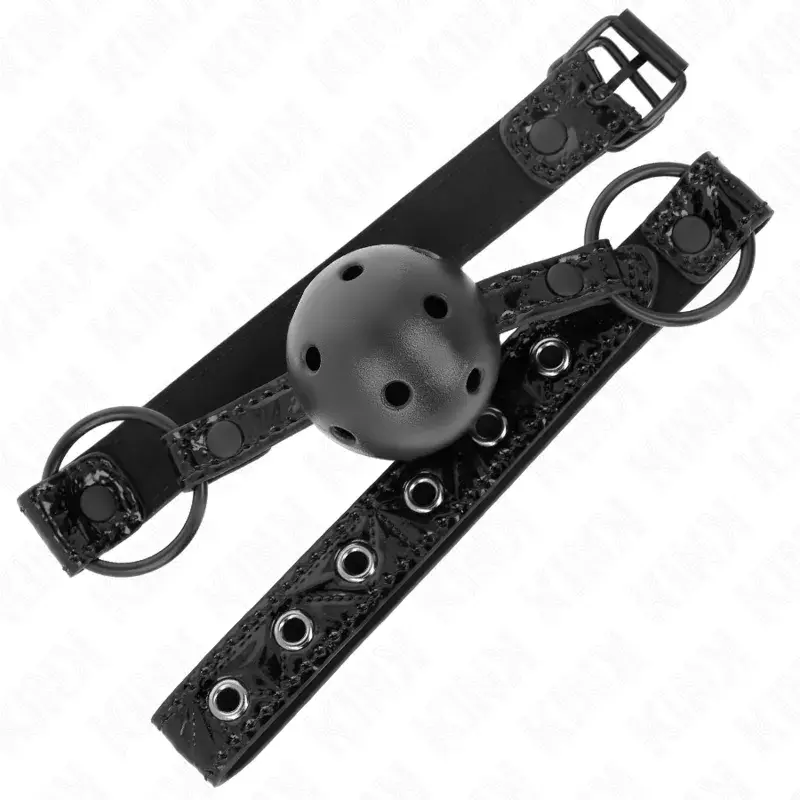 Кляп-шар KINK COLLAR & GAG 4,5 см с ромб. узором Photo 2