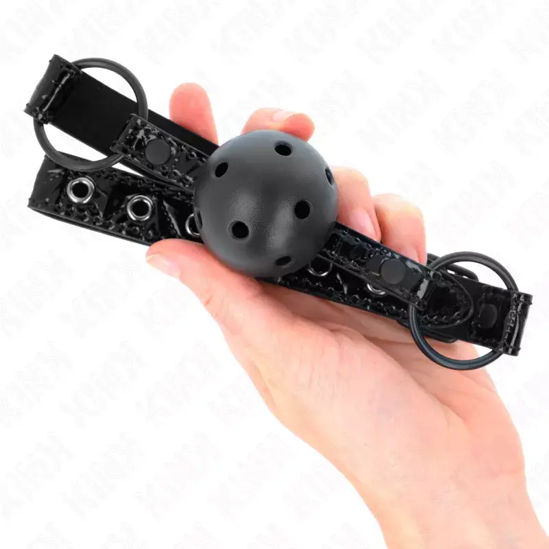 Кляп-шар KINK COLLAR & GAG 4,5 см с ромб. узором Photo 4