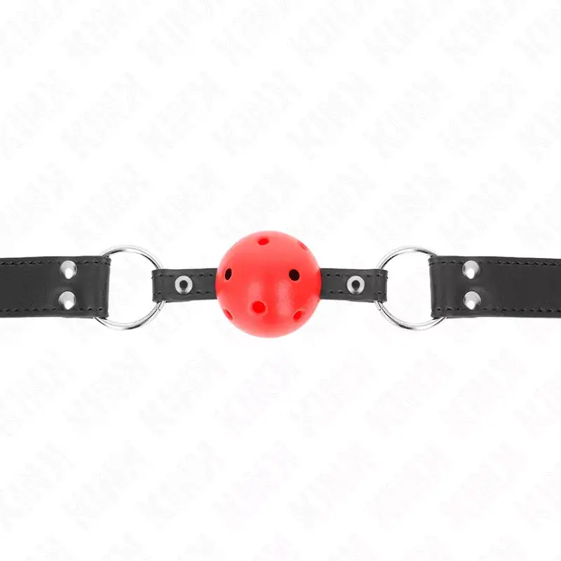 Кляп KINK COLLAR & GAG дышащий шар 4 см двойной заклёп Photo 3