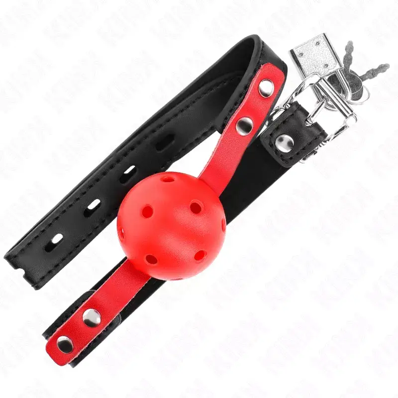 Кляп KINK COLLAR & GAG шар 4 см с регулируемым ремнём Photo 4