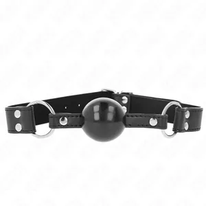Мордочка-шар KINK COLLAR & GAG KINK SOFT AND SOLID 4 см с регулируемым ремнём из кожзама 42–58 см