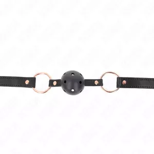 Кляп KINK COLLAR & GAG D-240860 с шариком из TPE 4 см, ремень 60 x 2 см