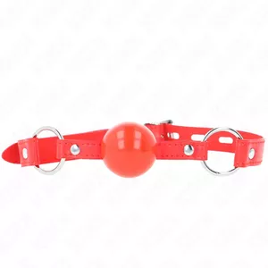 Кляп KINK COLLAR & GAG D-240863 шар TPE 4 см с замком Rojo и ремнём 60×2 см