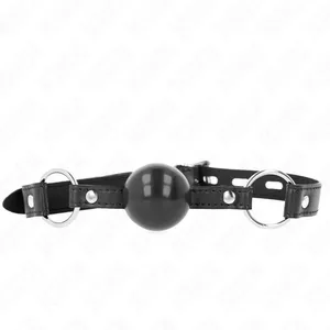 Кляп-шар KINK COLLAR & GAG D-240864 — шар TPE 4 см, ремень 60×2 см, чёрный