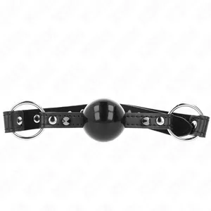 Кляп KINK COLLAR & GAG D-240867 — шар 4 см, заклёпка на носике и застёжка-щёлк, ремешок 65 x 2 см