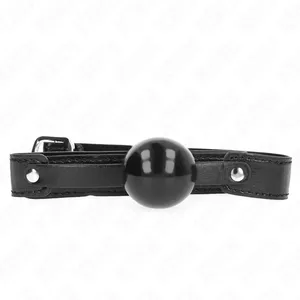 Шаровый кляп KINK COLLAR & GAG модель 2 — мягкий TPE шар Ø4 см, ремешок 65 × 2,5 см