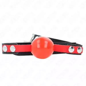 Кляп KINK COLLAR & GAG KINK SOFT TPE шар 4 см, модель 4, регулируемый ремень 37–52 см