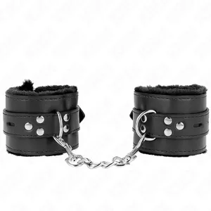 Наручники KINK С меховой подкладкой Черные Регулируемые 17-29 см x 6 см