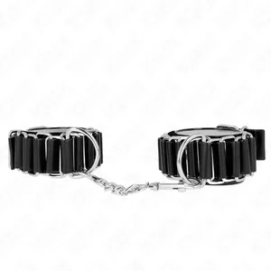 Наручники KINK Кожа Черные Регулируемые 16-22 см x 3.5 см