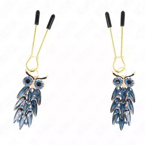 Зажимы для сосков KINK NIPPLE GRIP OWL PENDANT, длина 6 см, регулируемое зажатие для контролируемого давления