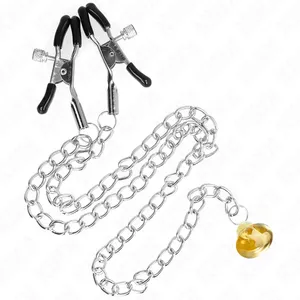 Зажимы для сосков KINK NIPPLE GRIP D-240991 — цепочка с подвеской-рогом, 30 см
