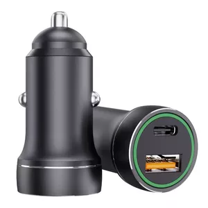 Car Charger Jellico F4 20W Dual Port — USB QC 18W + USB‑C PD 20W, Black