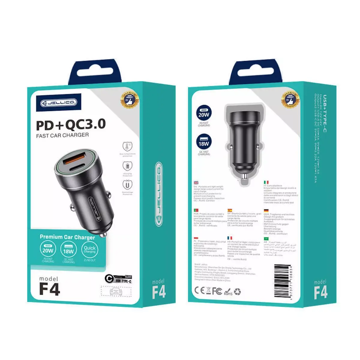 Jellico F4 20W Car Charger — Dual Port Photo 9