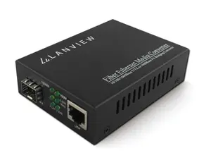 Lanview LVN-MED-SFP-1000BASE-X Tīkla multimodālais mediju pārveidotājs Melns 100/1000 Mbps SFP uz RJ-45 Metāla korpuss