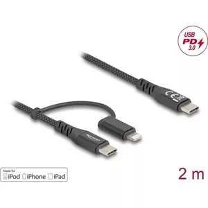 USB Cable DeLOCK 81171 2m USB C USB C/Lightning Black