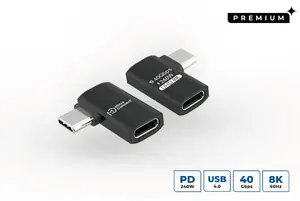 MicroConnect USB4-CCFA-240W USB Adapter USB4 Gen 3x2 USB Type-C Male to USB Type-C Female 40Gbps 240W Black