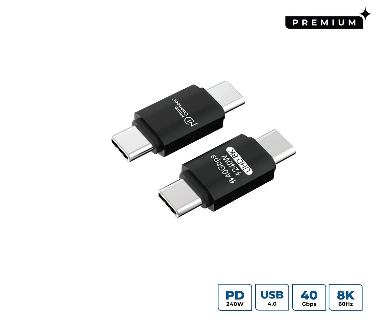 MicroConnect USB4 Gen 3x2 USB Kabelis