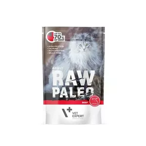Влажный корм для кошек VETEXPERT RAW PALEO Adult Cat Beef 100 г — взрослым, говядина, 100 г, без зерна, без глютена и сои