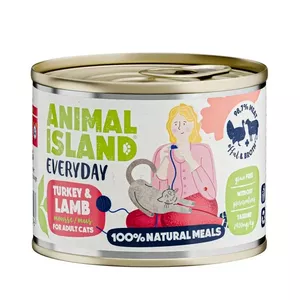 Влажный корм для кошек animal island Everyday с индейкой и ягнёнком, 200 г