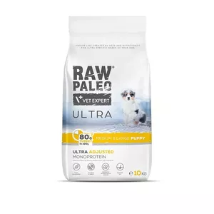 Sausais barības produkts kucēniem VETEXPERT RAW PALEO Ultra Medium & Large Turkey 10 kg, 30% olbaltumvielu, 14% tauku