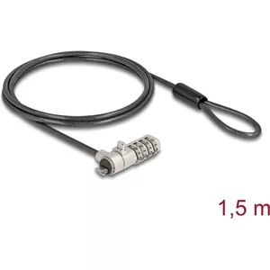 Laptop lock Navilock 20967 carbon steel security cable for notebooks with HP Nano slot