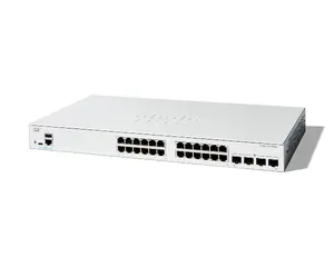 Cisco Catalyst C1200-24T-4G-RF pārvaldāms L2/L3 tīkla slēdzis ar 24 Gigabit Ethernet portiem, 4 SFP slotiem, statņa montāžu un 56 Gbit/s komutācijas jaudu