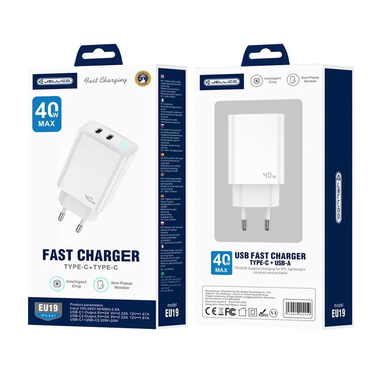 Зарядное Jellico EU19 GaN 40W PD 2x USB‑C Photo 7