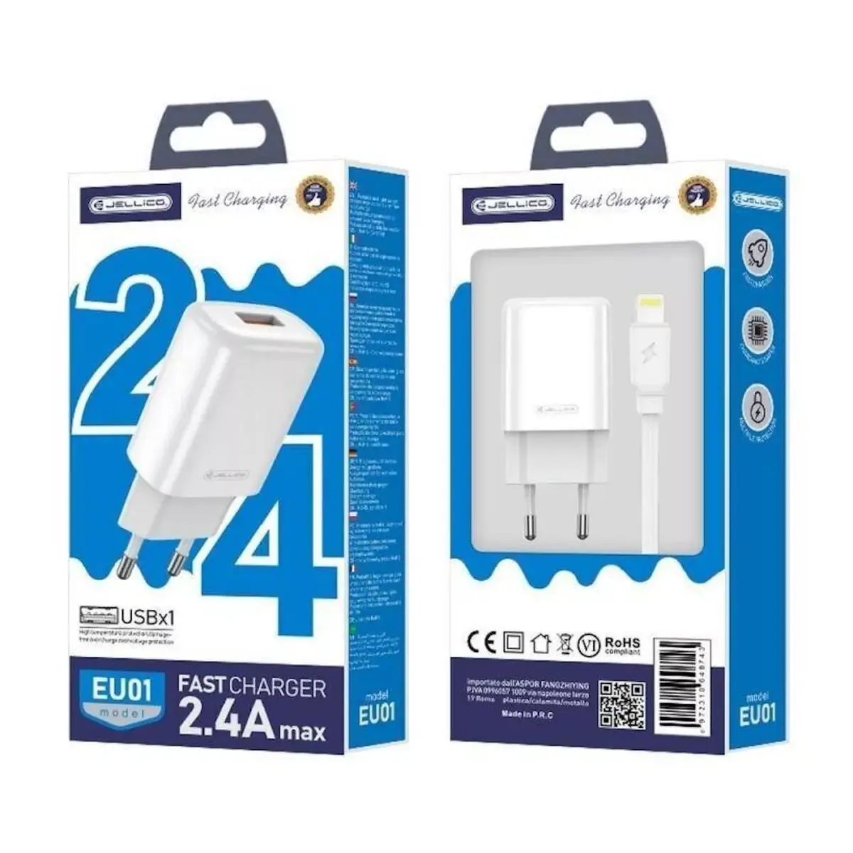 USB lādētājs Jellico EU01 12W 1x USB 2.4A Photo 11