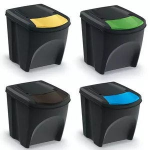 Trash Bin Prosperplast IKWB25S4-S411 4 × 25 L, black