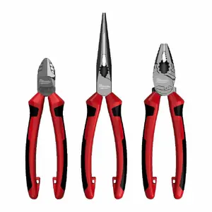 Набор плоскогубцев MILWAUKEE 4932492773 — универсальные 180 мм, бокорезы 160 мм, удлинённые 205 мм