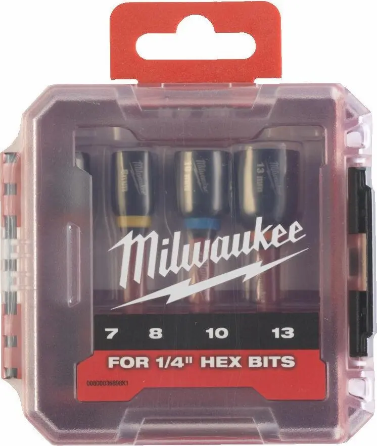 MILWAUKEE SOCKET BIT SET 7/8/10/13mm (65mm)