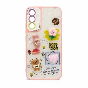 Protective Cartoon Epoxy Cover for iPhone 14 by iLike — Pink