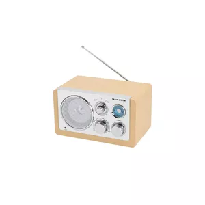 Portable radio DENVER TR-63 Light Wood FM/AM, compact tabletop receiver, battery or mains powered