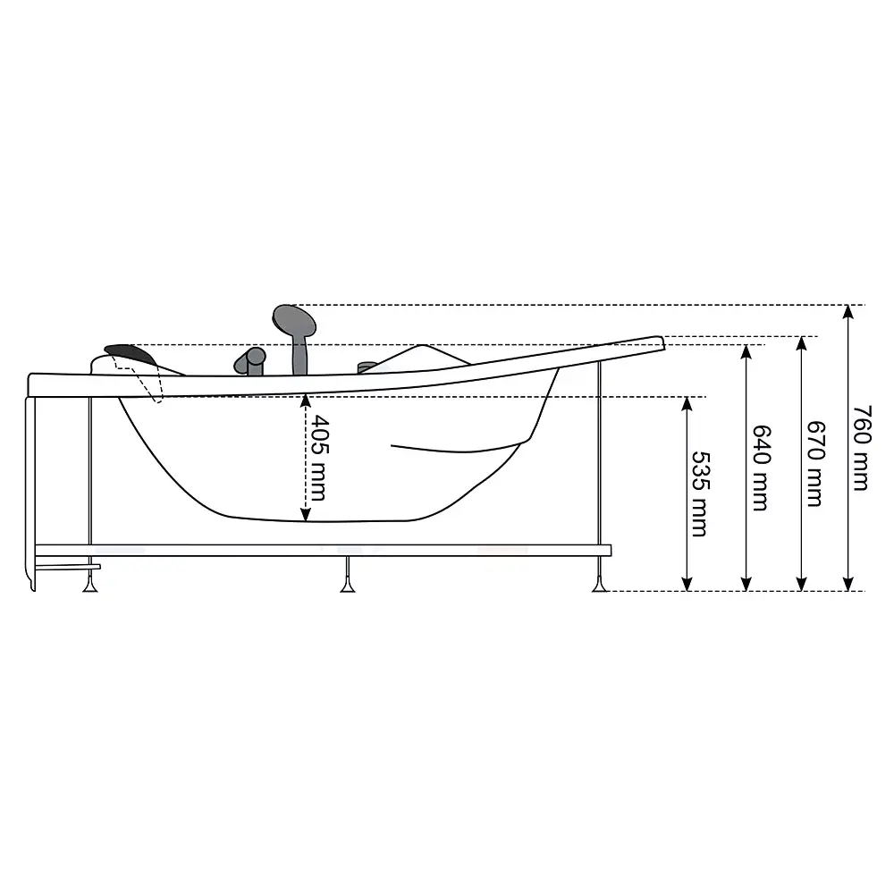 Massage Bath AMUE AMO-0632B Right 150x150 cm Photo 9