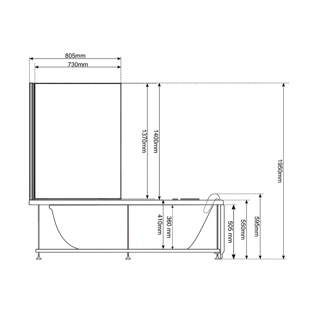 Bathtub AMUE AMO-1684 LEFT 170x85 cm Photo 11