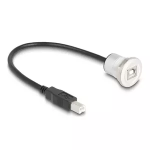 DeLOCK 88182 USB cable USB 2.0 0.3 m USB B Black Silver