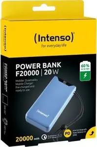 Power bank INTENSO 7332055 — 20000 mAh, PD 3.0 & QC 3.0, USB-A + USB-C (20 W), blue