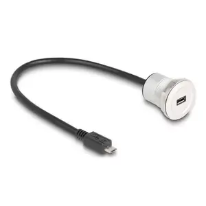 DeLOCK 88184 USB cable USB 2.0 0.3 m USB B Black Silver