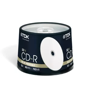CD-R discs TDK 700MB 52x — pack of 50, polycarbonate, cakebox